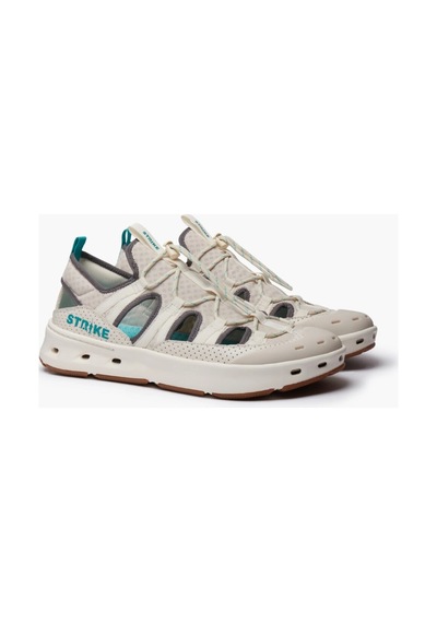 Strike Bluefin Sandal - Off White Lthr&txt W/turq