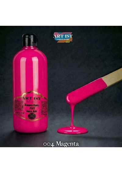Kendinden Vernikli Plus Vernikli Akrilik Boyalar - 004 Magenta Ahşap, Taş Tozu, Hobi, Dıy