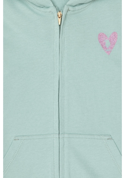 U.S. Polo Assn. Kız Çocuk Su Yeşili Fermuarlı Basic Sweatshirt 50296390-VR048