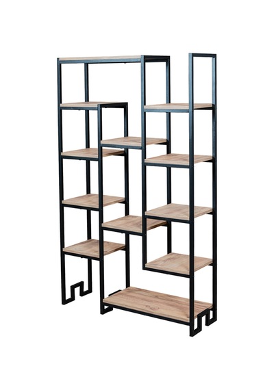 12 Raflı Modern Kitaplık Çiçeklik Ve Dekoratif Yaşam Ünitesi - Metal İskeletli Ahşap Raflı Siyah 12 Raflı Modern Kitaplık Çiçeklik Ve Dekoratif Yaşam Ünitesi - Metal İskeletli Ahşap Raflı Siyah