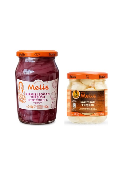Melis Kırmızı Soğan Turşusu 340 Gr Ve Sarımsak Turşusu 180 Gr