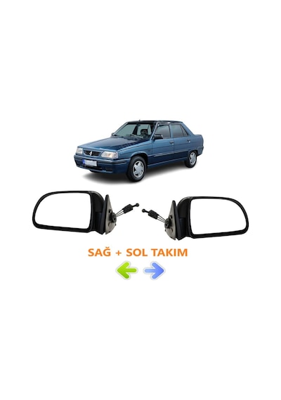 Renault 9 Broadway Yeni Model Sağ Sol Dikiz Aynası Takımı