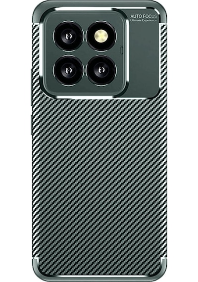 Xiaomi Mi 14t Pro Uyumlu Kılıf Auto Focus Karbon Kapak - Koyu Yeşil