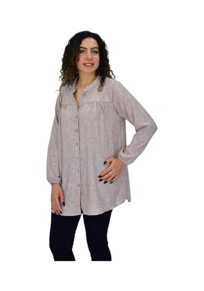 Baglan Kadın Kol Lastikli Bluz Bgl-st04645 VİZON