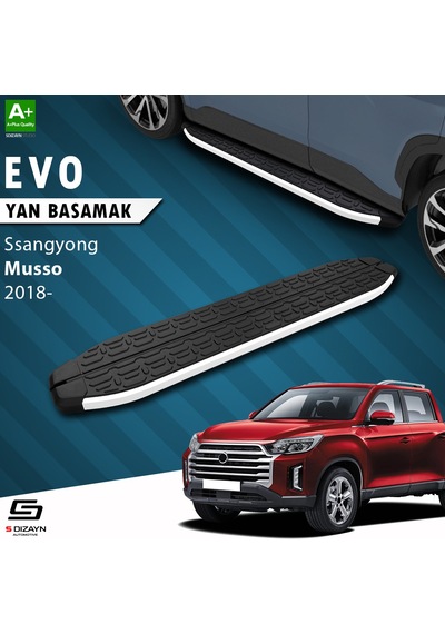 S-dizayn Ssangyong Musso Evo Aluminyum Yan Basamak 203 Cm 2018 Üzeri