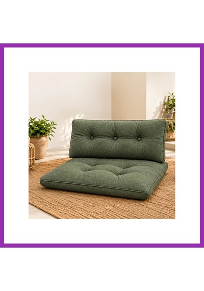 Bezos İkili Yer Minderi Seti Haki Dış Mekân Bty