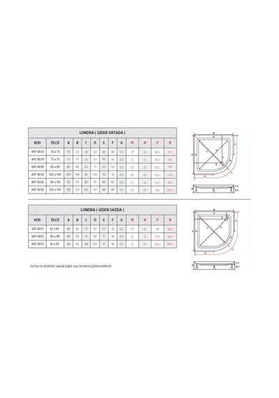 Shower 120X120 Oval Duş Teknesi