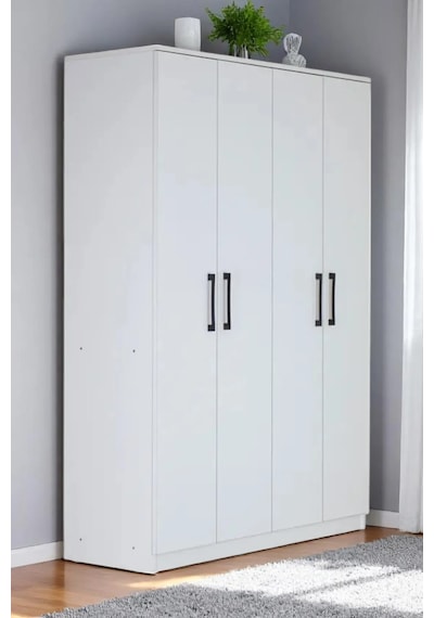 4 Kapılı Beyaz Gardırop Dolap T-900 120 X 174 X 45