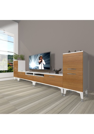Decoraktiv Eko 9200 Mdf Silver Tv Ünitesi Tv Sehpası Beyaz - Ceviz