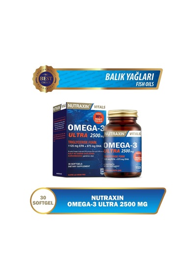 Vitals Ultra Omega-3 2500 Mg 30 Kapsül Takviye Edici Gıda 2 Paketi