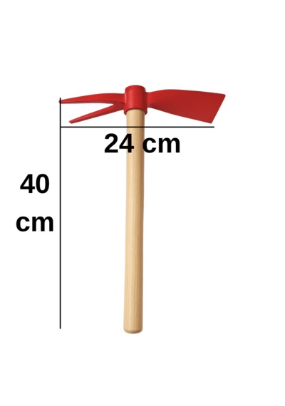 Bahçe Çapa Kazma Ot Temizleme Ergonomik Ahşap Kırmızı 40 Cm
