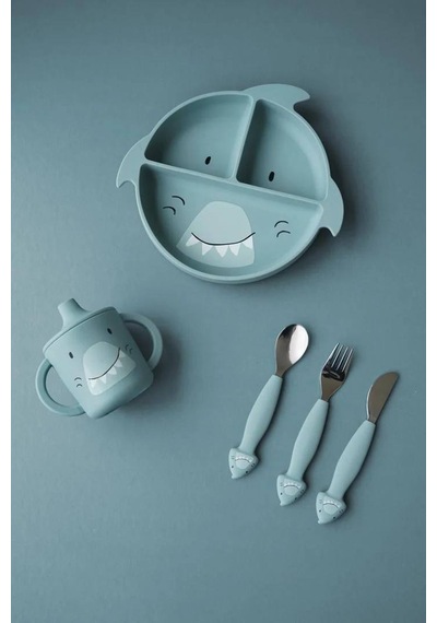 Trixie Mr.shark Silikon Vakumlu Bölmeli Tabak 96-457 Mavi