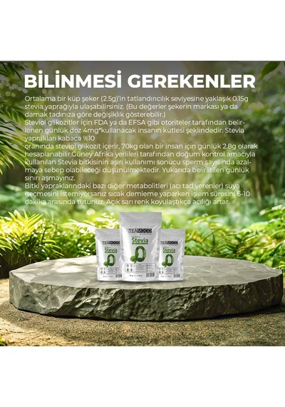 Doğal Bitki Çayları Stevia Doğal Tatlandırıcı Şeker Otu Yaprağı Şekersiz Kalorisiz Yağsız Stevya Yaprağı