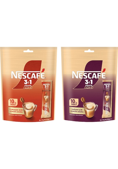 Nescafe Gold 3in1 Yumuşak Ve Yoğun İçim 10 Lu 2 Li Set Çözünebilir