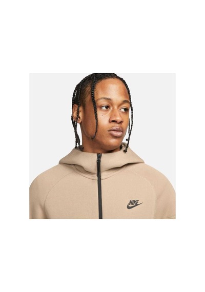 Nike Sportswear Tech Fleece Windrunner Tam Boy Fermuarlı Erkek Kapüşonlu Sweatshirt Fb7921-247 Altın