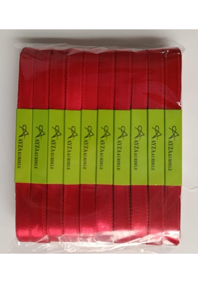 Ayza Kurdele - Kırmızı Saten Kurdele 1 Cm 10x10 Metre 1 Paket Genel