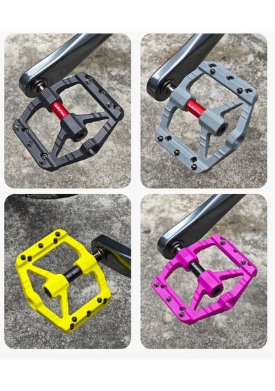 Promend R-65 Renkli Platform Pedal Mtb Freeride Kaymaz 3 Rulmanlı Plastik Pedal Hafif Sarı Renk