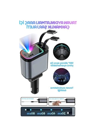 66w Led Araç Şarj Cihazı - 4'ü 1 Arada Hızlı Şarj Özelliği