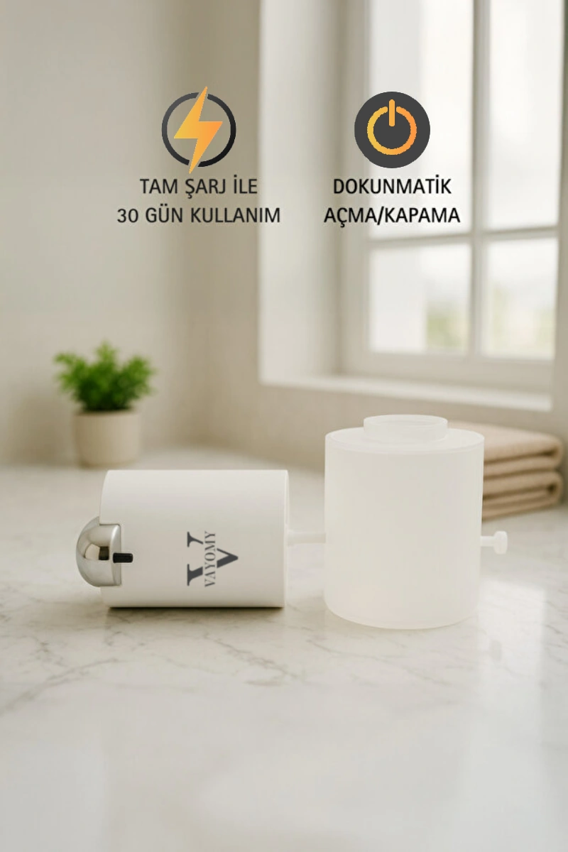 Vayomy Otomatik Sensörlü Şarjlı Sıvı Sabunluk Beyaz