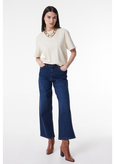 Lee Stella Regular Fit Normal Kesim Yüksek Bel Ispanyol Paça Mavi Kadın Esnek Jean Denim Kot Pantolon L31S007404 Mavi