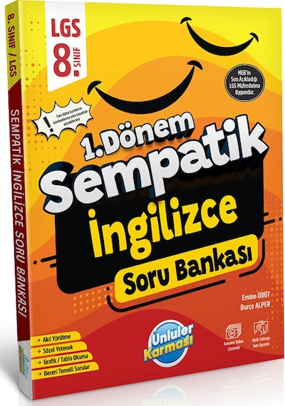 Ünlüler Karması Yayınları 8. Sınıf Lgs İngilizce 1. Dönem Sempatik Soru Bankası P-205907