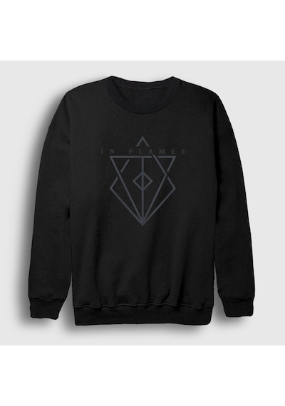 Presmono Unisex Fire In Flames Sweatshirt Siyah