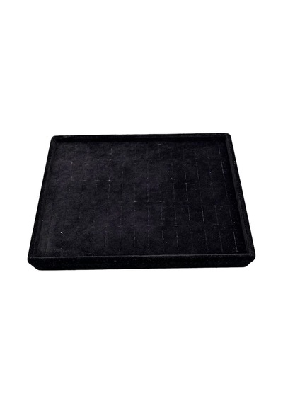Yerli Üretim Küçük Boy Süet Kumaş Siyah Renk 22/14 Cm Batırmalı Yüzük Küpe Tablası Çok Renkli