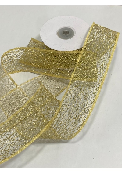 Metalik Simli Kurdele 5 Cm / Parlak Hediye Paketi, Yılbaşı Ve Dekorasyon Şeridi 9 Metre