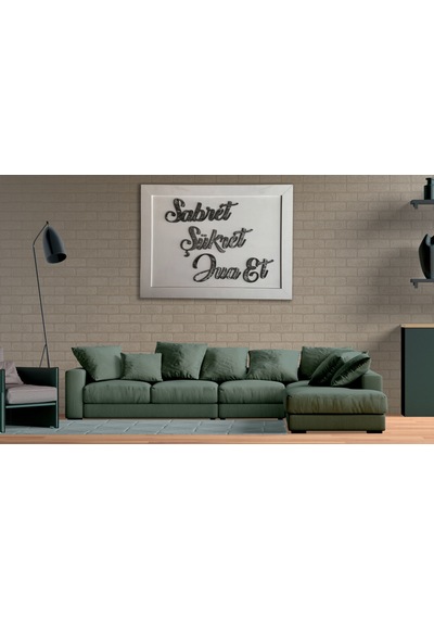 Sabret, Şükret, Dua Et, Ahşap Dekoratif Tablo 75 X 100 Cm