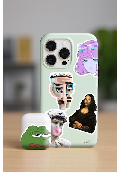 Art Sanat Aesthetic Vaporwave Laptop Sticker 20 Adet Çok Renkli
