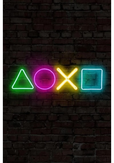 Play Station - Led Dekoratif Duvar Aydınlatması Neon Duvar Yazısı Sihirli Led Mesajlar