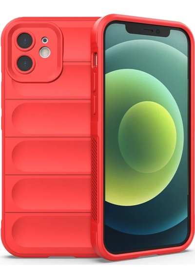 Muratech Newface Apple Uyumlu iPhone 12 Kılıf Optimum Silikon - Kırmızı