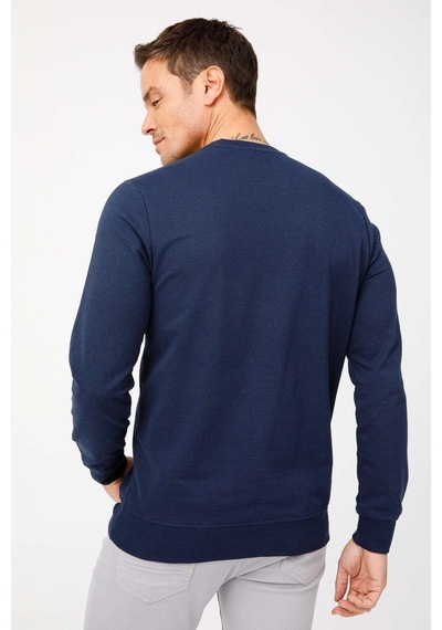 Igs İgs Erkek Lacivert Modernfıt / Ekstra Dar Kalıp Bisiklet Yaka Sweatshirt Lacivert