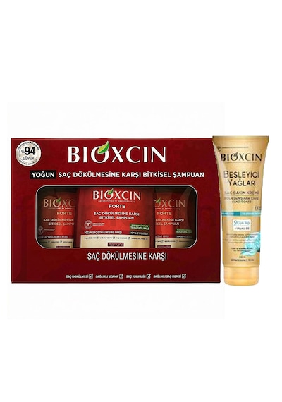 Yoğun Dökülme Karşıtı Bitkisel Forte Şampuan Seti 3 X 300 Ml + Besleyici Yağlar Saç Kremi Tüm Saçlar