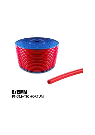 Euroflex Pnömatik Hortum 8x12mm Karavan Su Tesisatı - Kırmızı-1100