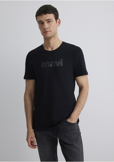 Mavi - Mavi Logo Baskılı Siyah Tişört 065199-900-Siyah