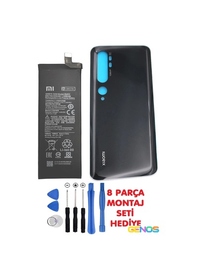 Xiaomi Mi Note 10/mi Note 10 Pro Arka Cam Kapak Batarya Pil Kapağı Siyah+ Batarya Pil Bm52+tamir Set