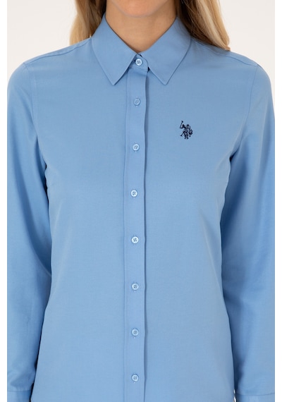 U.S. Polo Assn. Kadın Açık Mavi Uzun Kollu Basic Gömlek 50316711-VR003