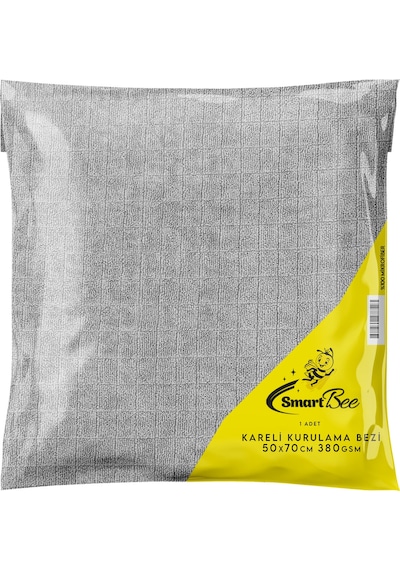 Smartbee Mikrofiber Kareli Araç Kurulama Bezi 50X70 380Gr/M2 -Gri Smartbee Mikrofiber Kareli Araç Kurulama Bezi 50X70 380Gr/M2 -Gri