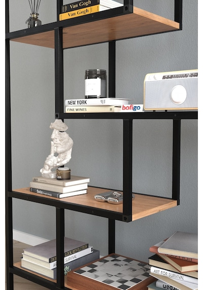 Bofigo 6 Raflı Kitaplık Dekoratif Kitaplık Metal Kitaplık Ofis Kitaplığı Larissa Çam Çam Bofigo 6 Raflı Kitaplık Dekoratif Kitaplık Metal Kitaplık Ofis Kitaplığı Larissa Çam Çam