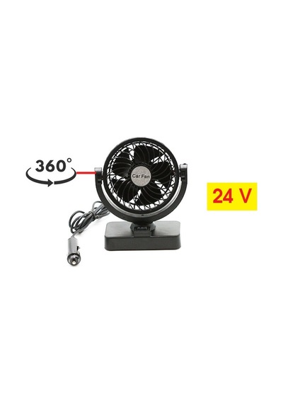 24v Torpido Üstü Mini Vantilatör Fan Ağır Vasıta Uyumlu 360 Derece Döner Başlıklı Araç İçi Sessiz Soğutucu Serinletici Çift Devirli