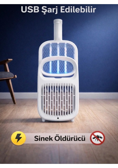 Şarj Edilebilir Uv Işıklı Elektrikli Sivrisinek Öldürücü Raket Masaüstü Sivrisinek Tuzağı