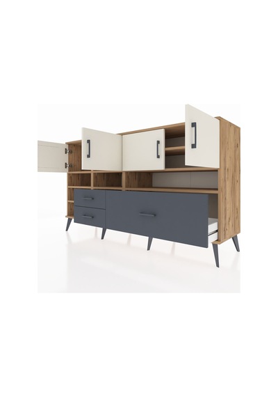 Kronos Konsol 8 Raflı 3 Çekmeceli 4 Kapaklı 176x59x99 Çam-aytaşı/ Çam-aytaşı/antrasit Kronos Konsol 8 Raflı 3 Çekmeceli 4 Kapaklı 176x59x99 Çam-aytaşı/ Çam-aytaşı/antrasit
