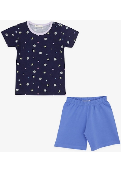 Breeze Kız Bebek Şortlu Pijama Takımı Taç Desenli 9 Ay-3 Yaş, Lacivert-lacivert Lacivert