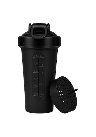 Gym Shaker 650 Ml Ölçekli Ve Sızdırmaz Kapaklı Protein Shaker 2'li Set Siyah