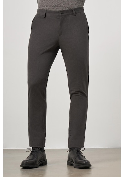 İmza Koyu Antrasit Düz Gabardin Slim Fit Casual Pantolon 1003245102 Koyu Antrasit