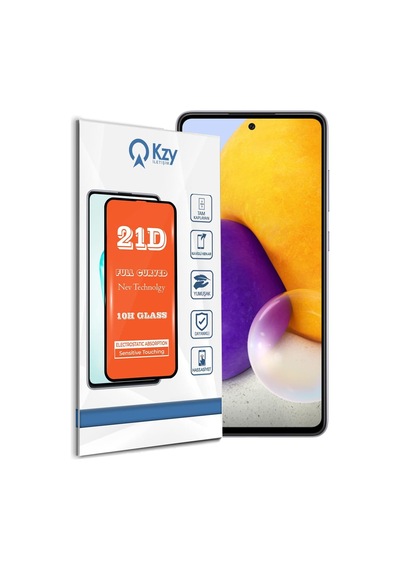 Galaxy A72 İle Uyumlu Tam Kaplayan 21d Temperli Ekran Koruyucu Cam