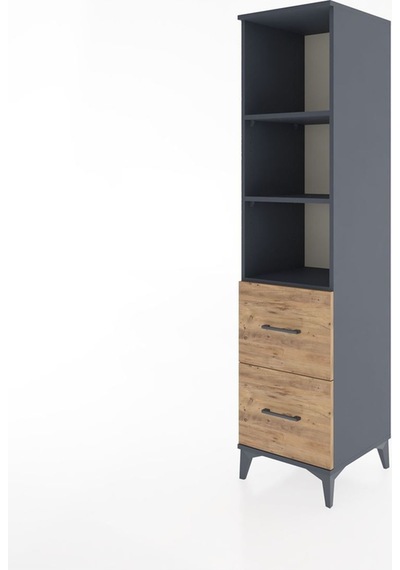 Hyperion Dolap 3 Raflı 2 Çekmeceli 44x44x182 Antrasit-çam Antrasit