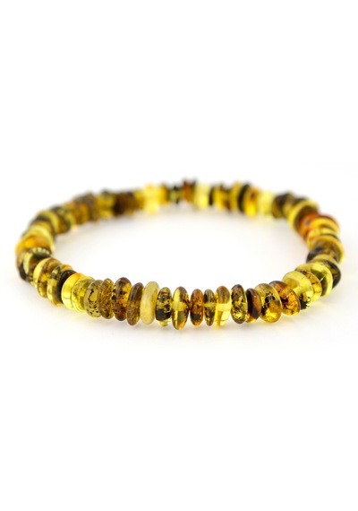Kehribar Bileklik Amorf Tasarım Ambergold Blk23-90 Çok Renkli