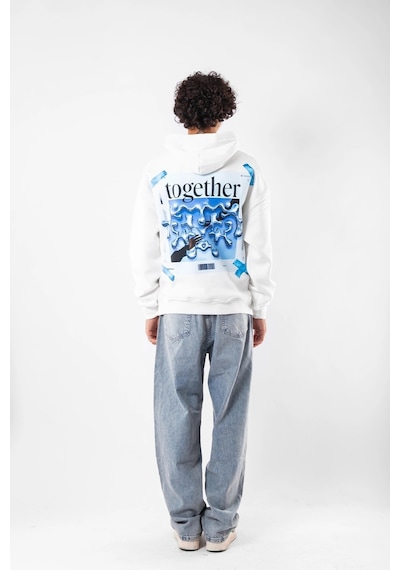 Tarzsokak Together Baskılı Oversize Unisex Beyaz